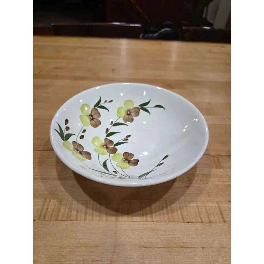 Vintage Blue Ridge Pottery Hand Painted Orchid Vegetable Bowl 8.5 Inch